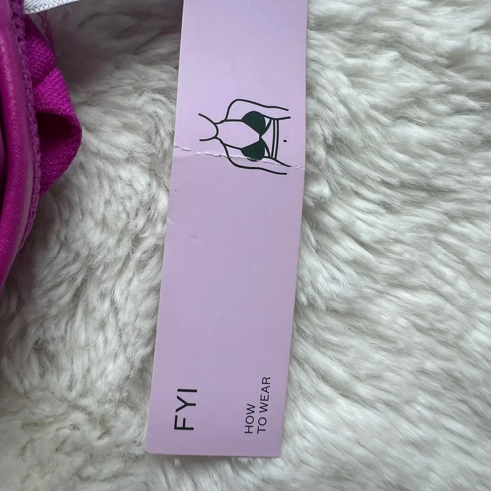 Wild Fable Magenta Purple Triangle Bikini Top XS New Halter Swim 238174283 NWT